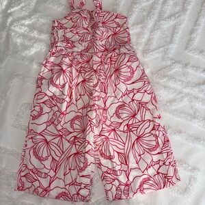 Janie and Jack Red Floral Kids Romper